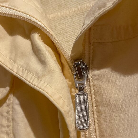 SO SOFT!! Croft & Barrow L Yellow Knit Woven Cotton Zip Button Sweatshirt Jacket - Picture 11 of 15